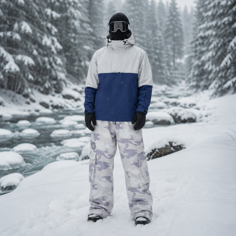 Męski zestaw: kurtka anorak i spodnie cargo-Sets for Men-Olave