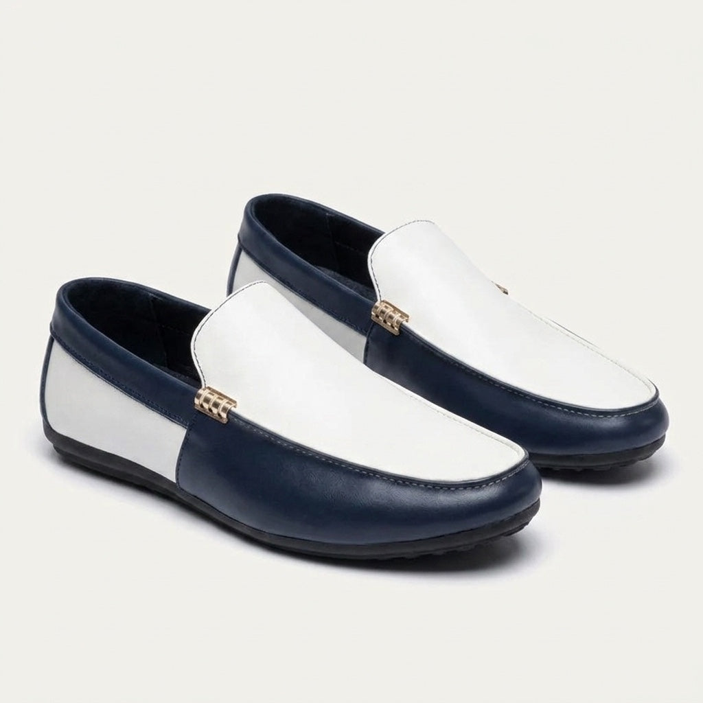 Męskie dwukolorowe mokasyny wsuwane-Footwear for men-Olave