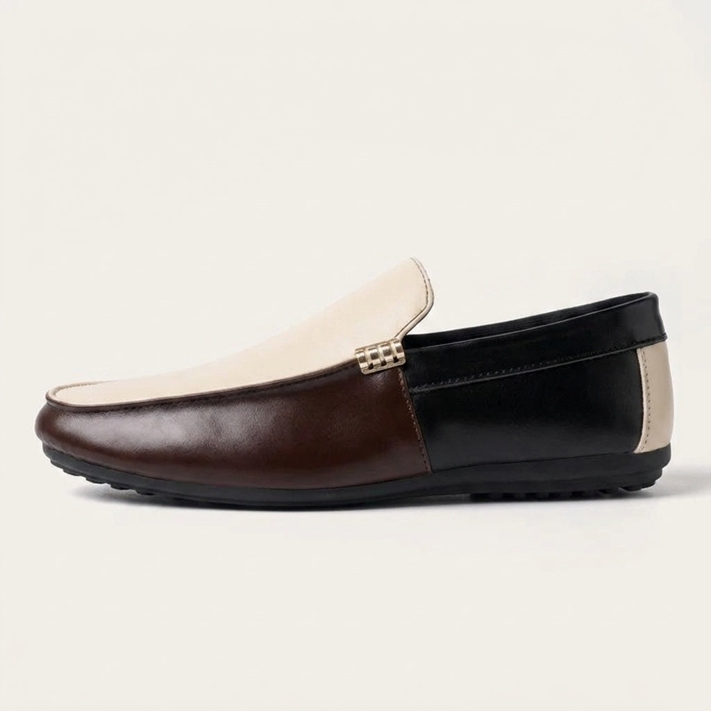 Męskie dwukolorowe mokasyny wsuwane-Footwear for men-Olave