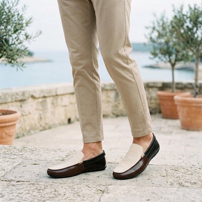 Męskie dwukolorowe mokasyny wsuwane-Footwear for men-Olave