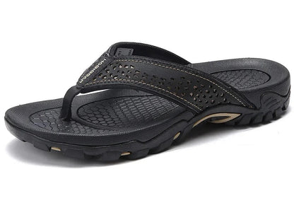 Męskie klapki japonki z perforowanym paskiem-Footwear for men-Olave