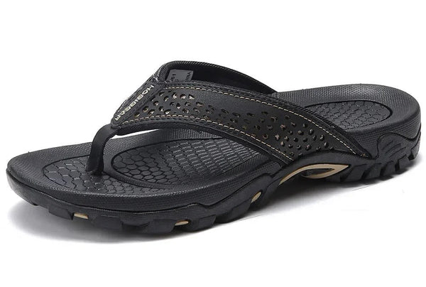 Męskie klapki japonki z perforowanym paskiem-Footwear for men-Olave