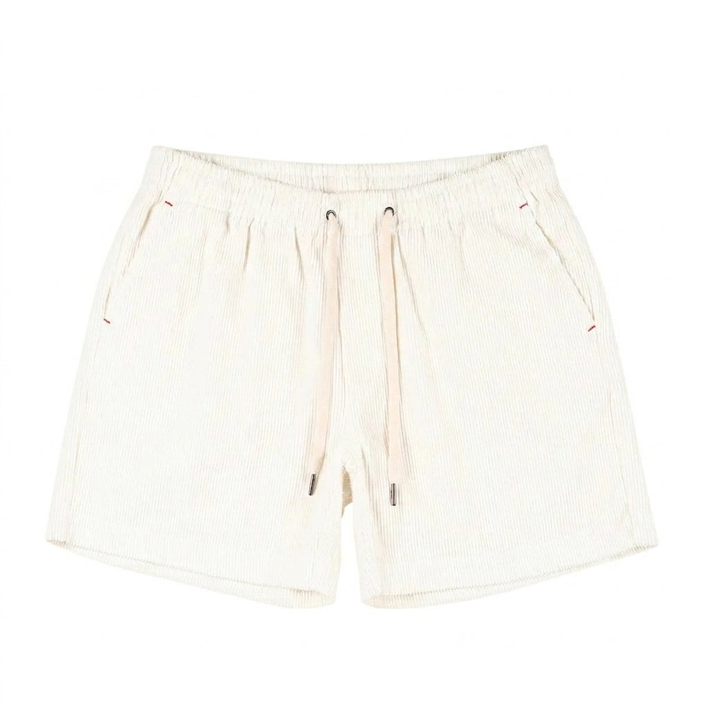 Męskie krótkie spodenki z elastycznym pasem i sznurkiem oraz bocznymi kieszeniami-Shorts for men-Olave