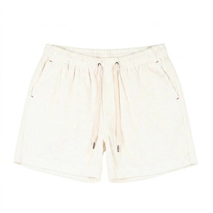 Męskie krótkie spodenki z elastycznym pasem i sznurkiem oraz bocznymi kieszeniami-Shorts for men-Olave