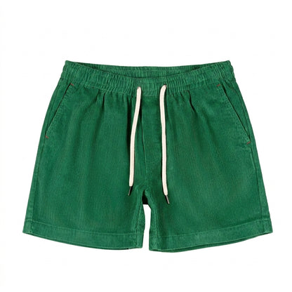 Męskie krótkie spodenki z elastycznym pasem i sznurkiem oraz bocznymi kieszeniami-Shorts for men-Olave