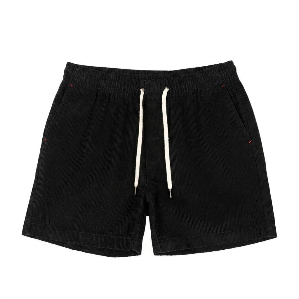 Męskie krótkie spodenki z elastycznym pasem i sznurkiem oraz bocznymi kieszeniami-Shorts for men-Olave