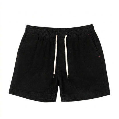 Męskie krótkie spodenki z elastycznym pasem i sznurkiem oraz bocznymi kieszeniami-Shorts for men-Olave
