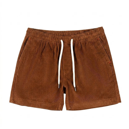 Męskie krótkie spodenki z elastycznym pasem i sznurkiem oraz bocznymi kieszeniami-Shorts for men-Olave