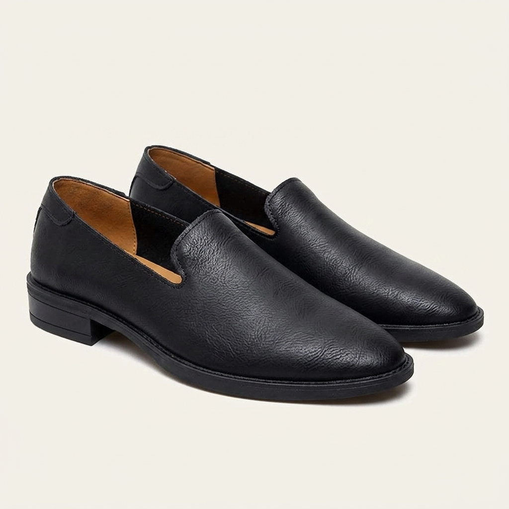 Męskie mokasyny wsuwane o fakturowanym wykończeniu-Footwear for men-Olave
