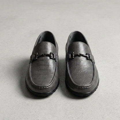 Męskie mokasyny z metalową ozdobą-Footwear for men-Olave