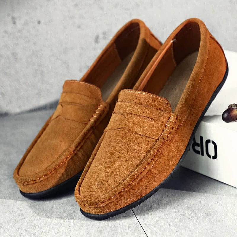 Męskie mokasyny zamszowe typu penny loafers-Footwear for men-Olave