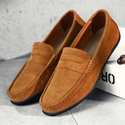 Męskie mokasyny zamszowe typu penny loafers-Footwear for men-Olave