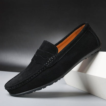 Męskie mokasyny zamszowe typu penny loafers-Footwear for men-Olave