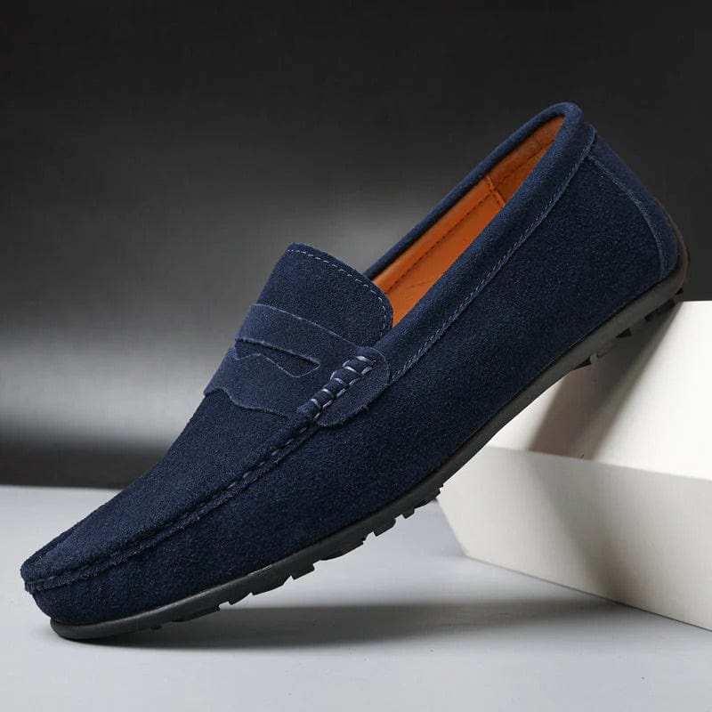Męskie mokasyny zamszowe typu penny loafers-Footwear for men-Olave