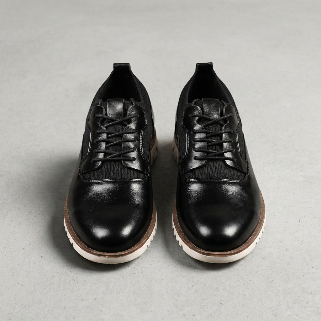 Męskie sneakersy sznurowane z teksturowanymi panelami-Footwear for men-Olave