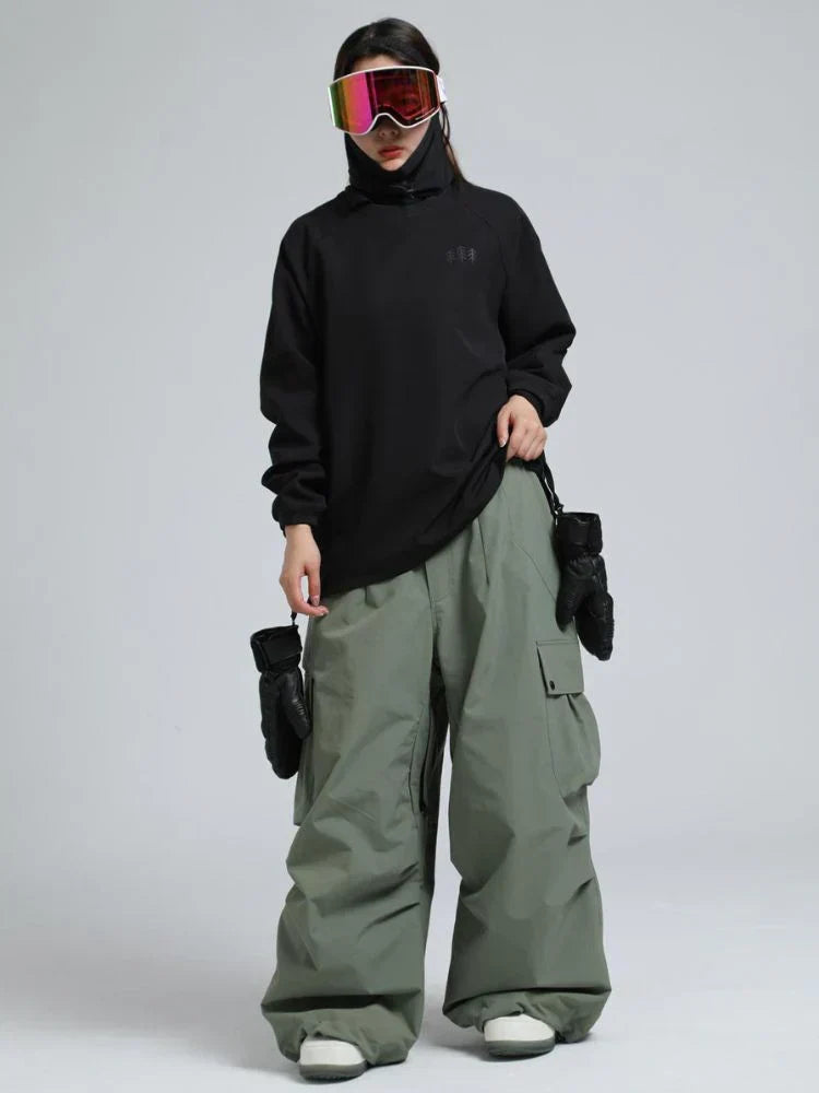 Męskie spodnie cargo typu baggy z elastycznym pasem-Pants for Men-Olave