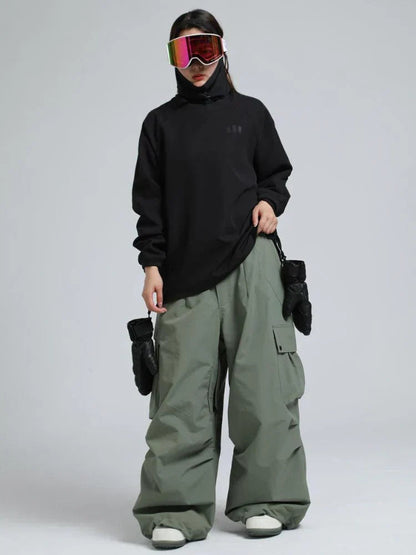 Męskie spodnie cargo typu baggy z elastycznym pasem-Pants for Men-Olave