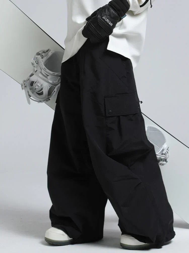 Męskie spodnie cargo typu baggy z elastycznym pasem-Pants for Men-Olave
