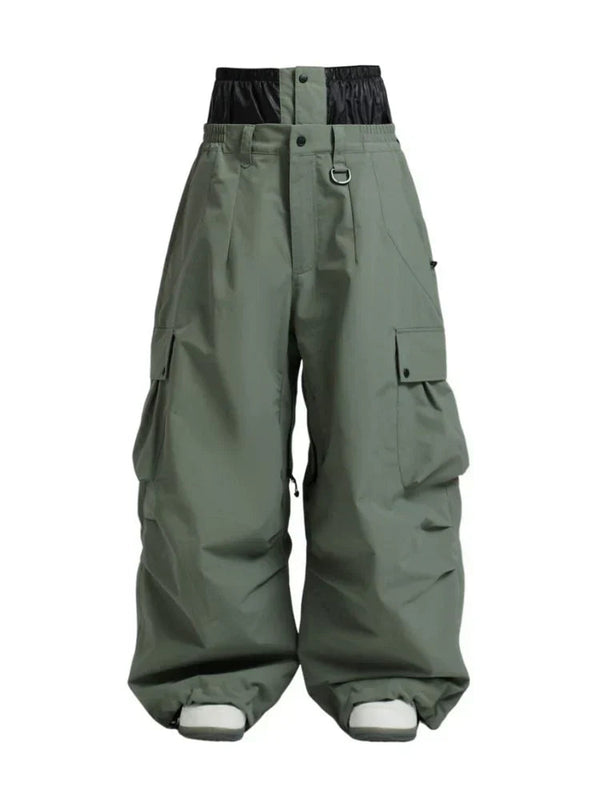 Męskie spodnie cargo typu baggy z elastycznym pasem-Pants for Men-Olave