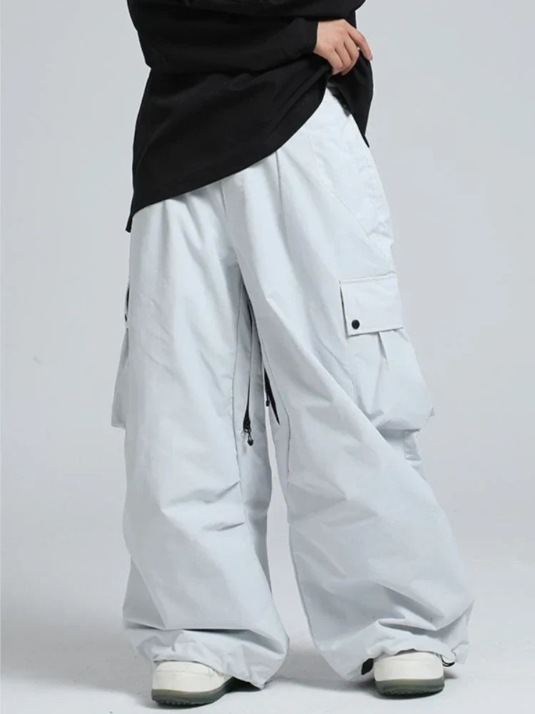 Męskie spodnie cargo typu baggy z elastycznym pasem-Pants for Men-Olave