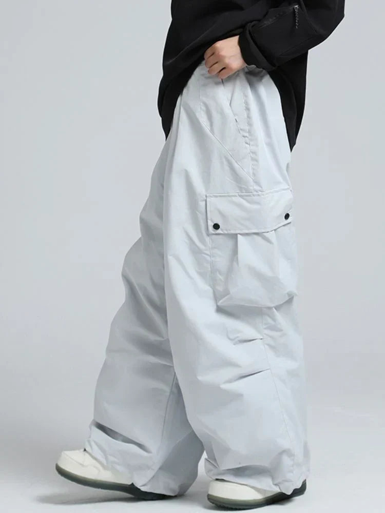 Męskie spodnie cargo typu baggy z elastycznym pasem-Pants for Men-Olave