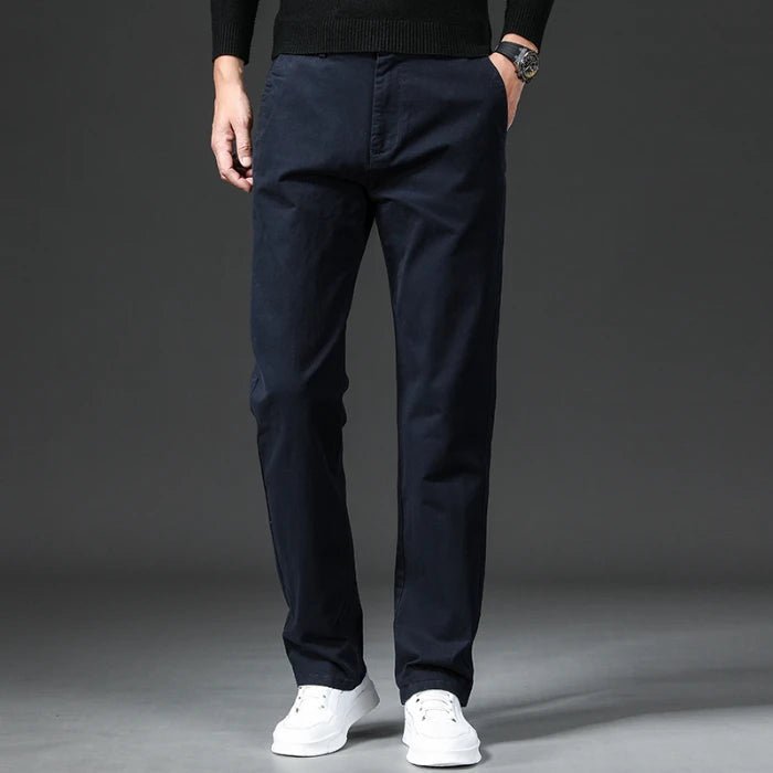 Męskie spodnie chino o kroju regular fit-Pants for Men-Olave