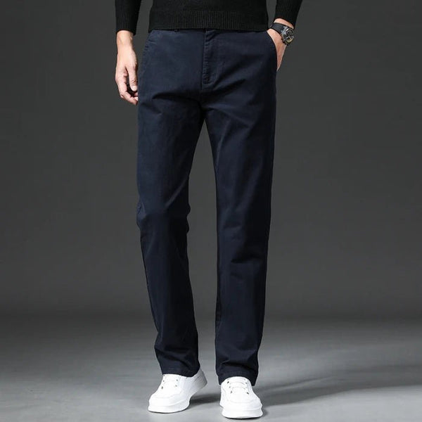 Męskie spodnie chino o kroju regular fit-Pants for Men-Olave