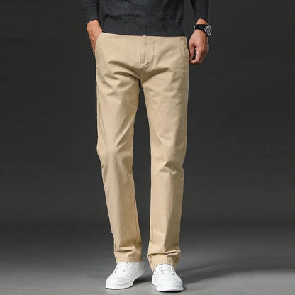 Męskie spodnie chino o kroju regular fit-Pants for Men-Olave