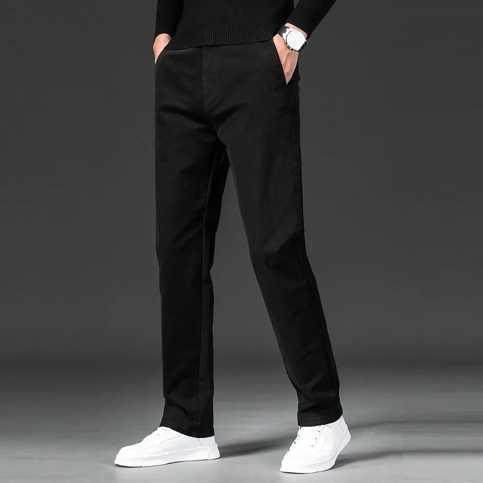 Męskie spodnie chino o kroju regular fit-Pants for Men-Olave