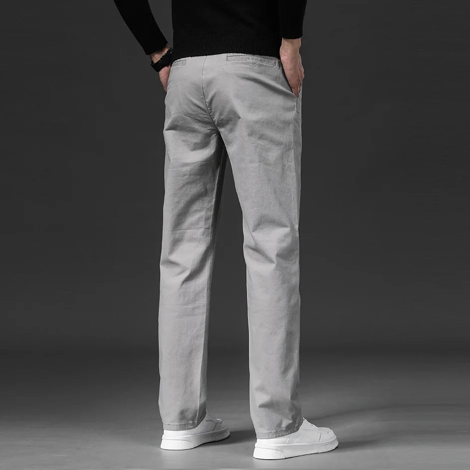 Męskie spodnie chino o kroju regular fit-Pants for Men-Olave