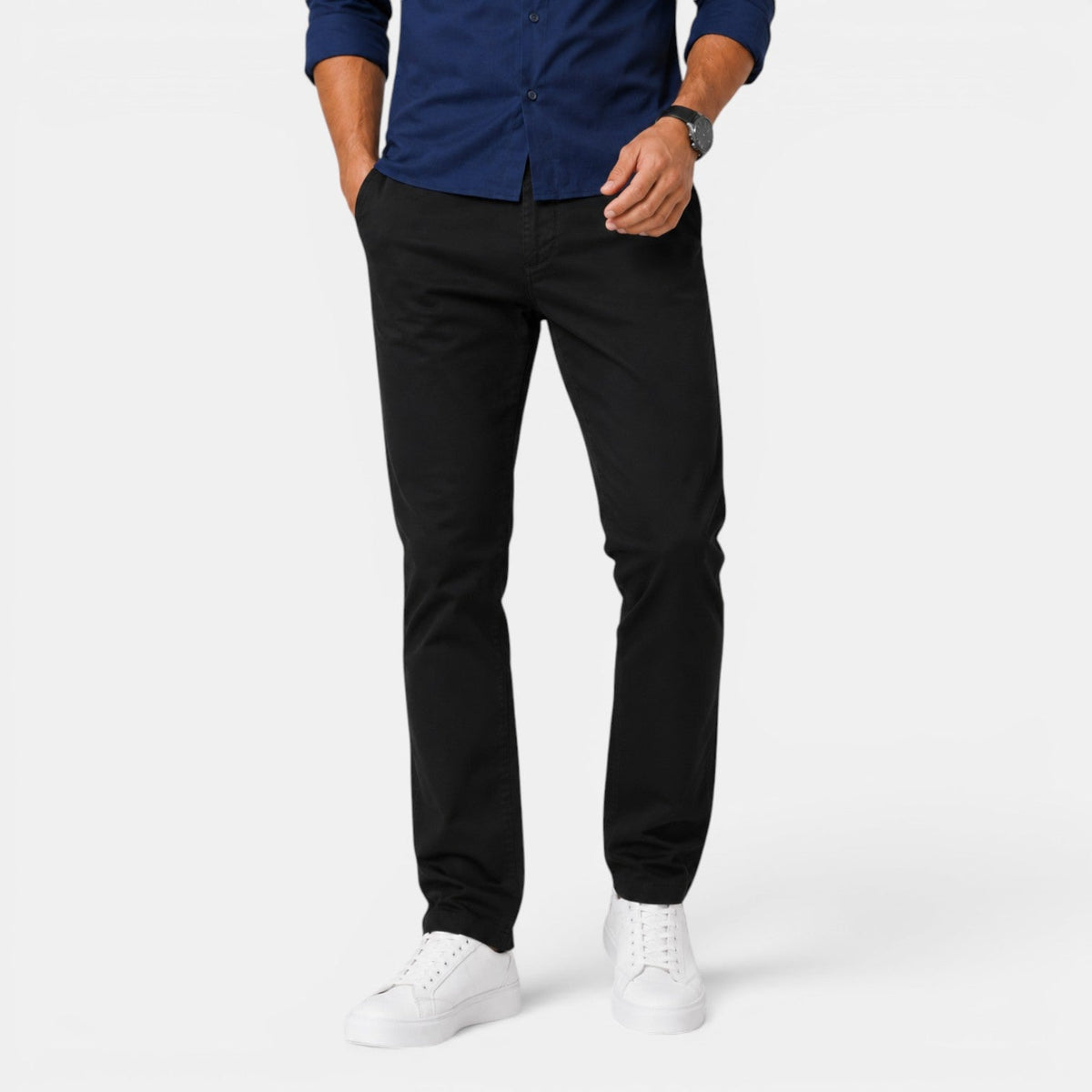 Męskie spodnie chino typu slim fit-Pants for Men-Olave