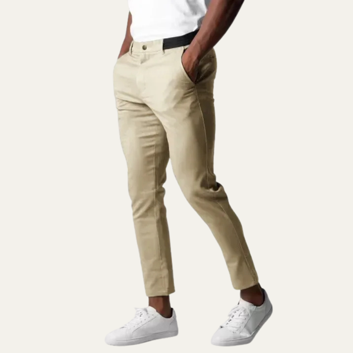 Męskie spodnie chino typu slim fit-Pants for Men-Olave