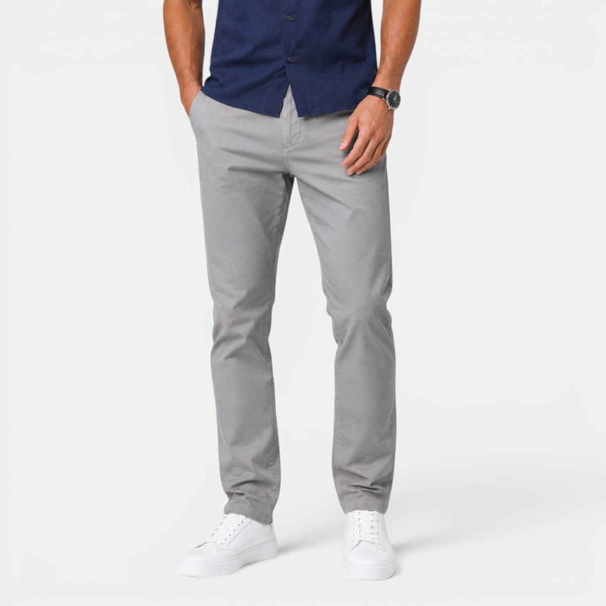 Męskie spodnie chino typu slim fit-Pants for Men-Olave