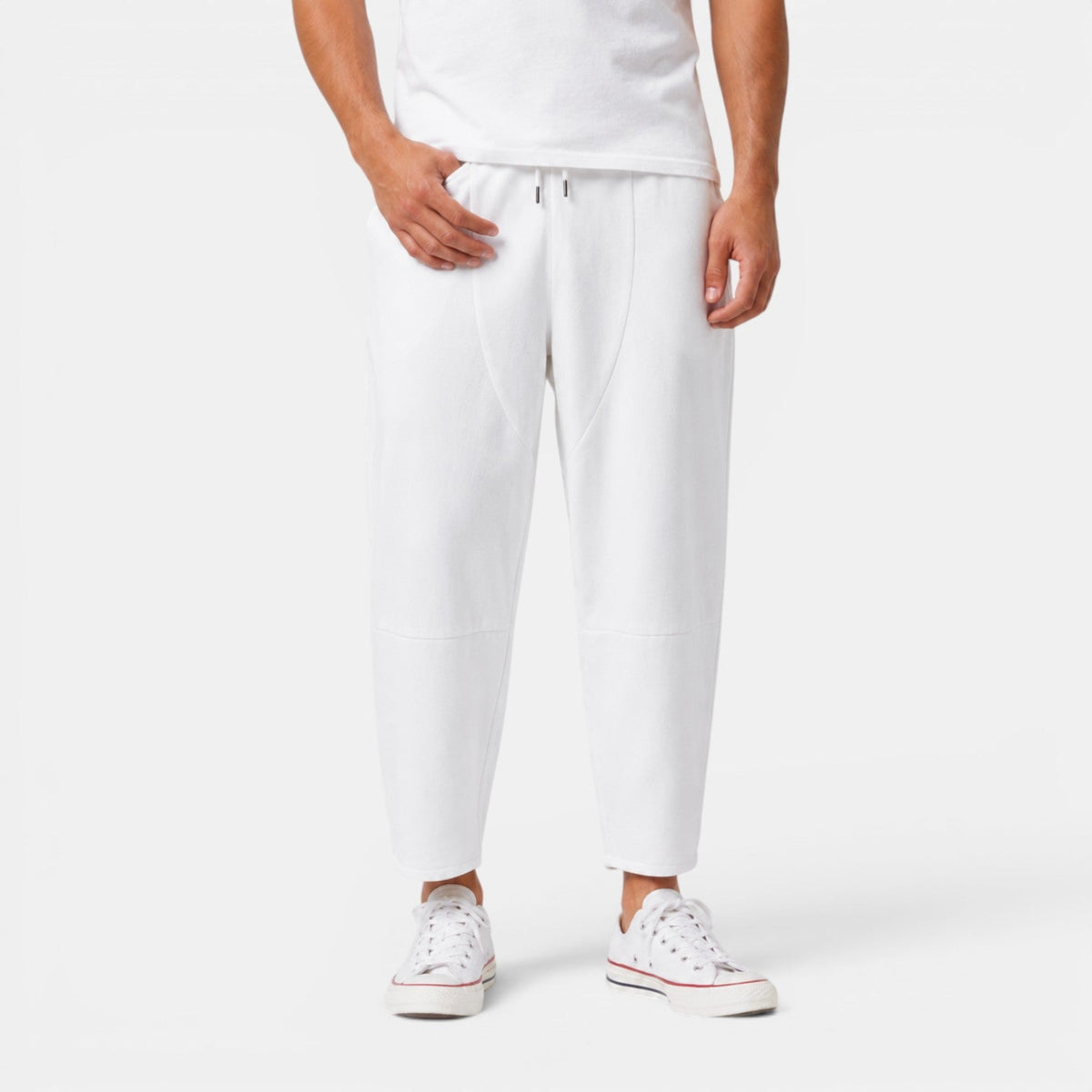 Męskie spodnie haremki z wiązanym pasem-Pants for Men-Olave
