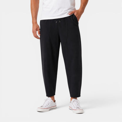 Męskie spodnie haremki z wiązanym pasem-Pants for Men-Olave