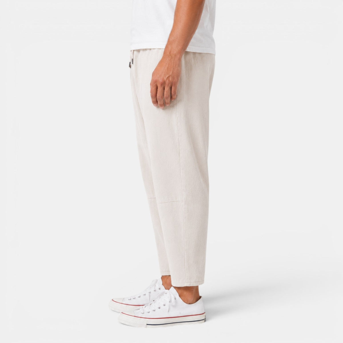Męskie spodnie haremki z wiązanym pasem-Pants for Men-Olave