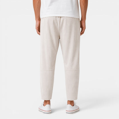 Męskie spodnie haremki z wiązanym pasem-Pants for Men-Olave