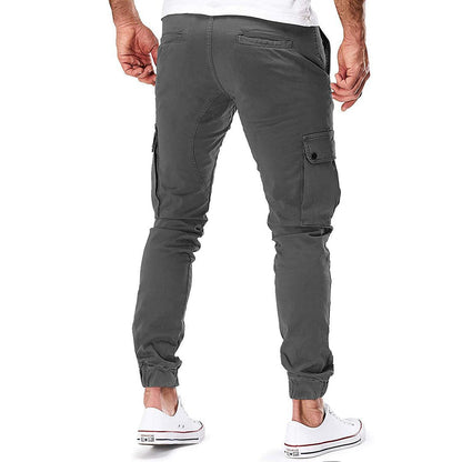 Męskie spodnie joggery cargo o kroju slim fit-Pants for Men-Olave