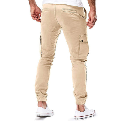 Męskie spodnie joggery cargo o kroju slim fit-Pants for Men-Olave