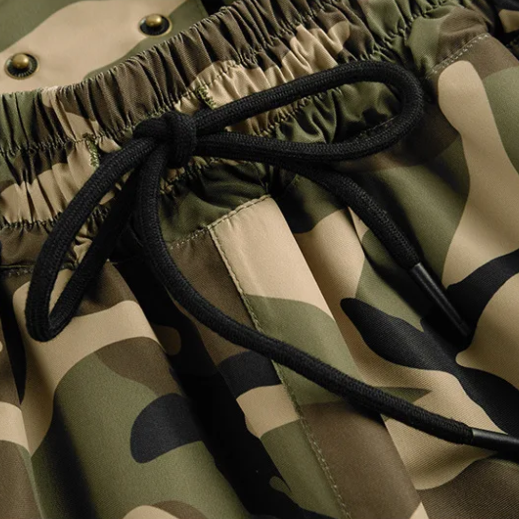 Męskie spodnie snowboardowe cargo w kamuflażu-Pants for Men-Olave