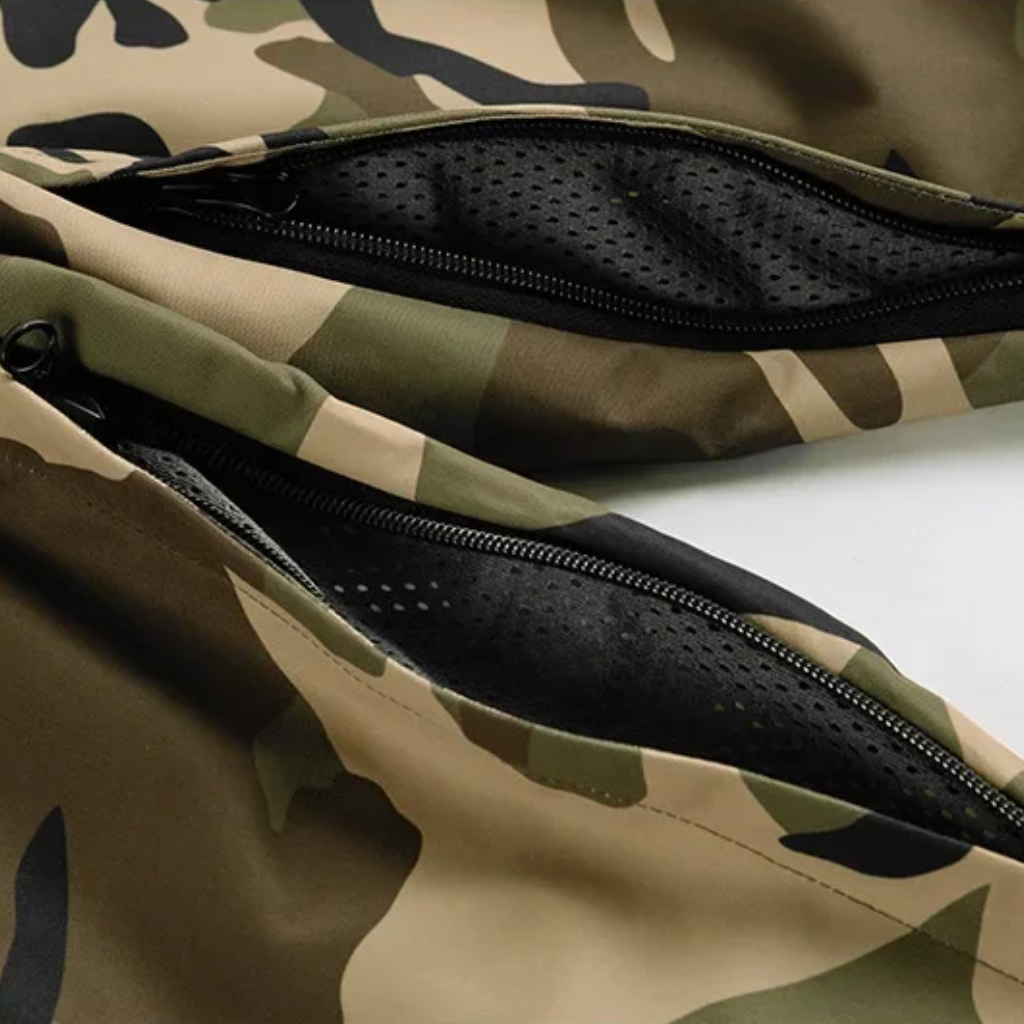 Męskie spodnie snowboardowe cargo w kamuflażu-Pants for Men-Olave
