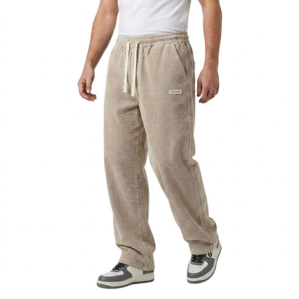 Męskie spodnie sztruksowe ze sznurkiem-Pants for men-Olave
