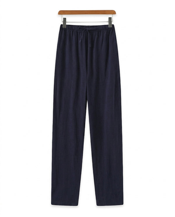 Męskie spodnie z prostymi nogawkami i wiązaniem w talii-Pants for Men-Olave