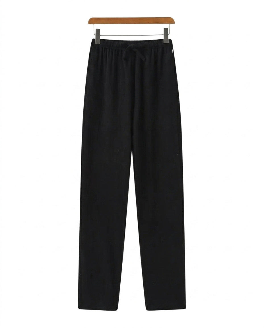 Męskie spodnie z prostymi nogawkami i wiązaniem w talii-Pants for Men-Olave