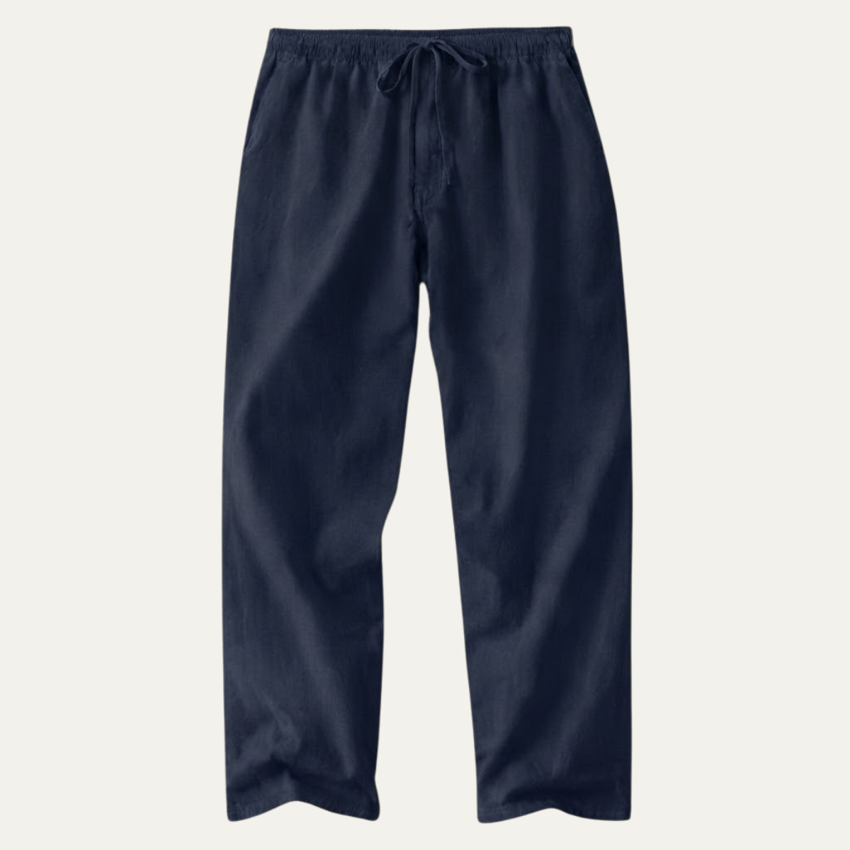 Męskie spodnie z szerokimi nogawkami z domieszką lnu-Pants for Men-Olave