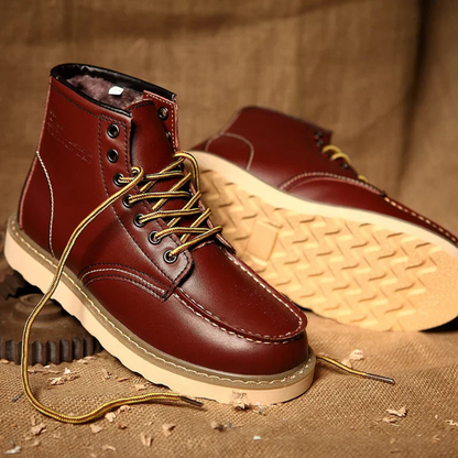 Męskie sznurowane botki z przeszyciem typu moc-toe-Footwear for men-Olave