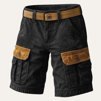 Męskie szorty cargo z paskiem-Shorts for men-Olave