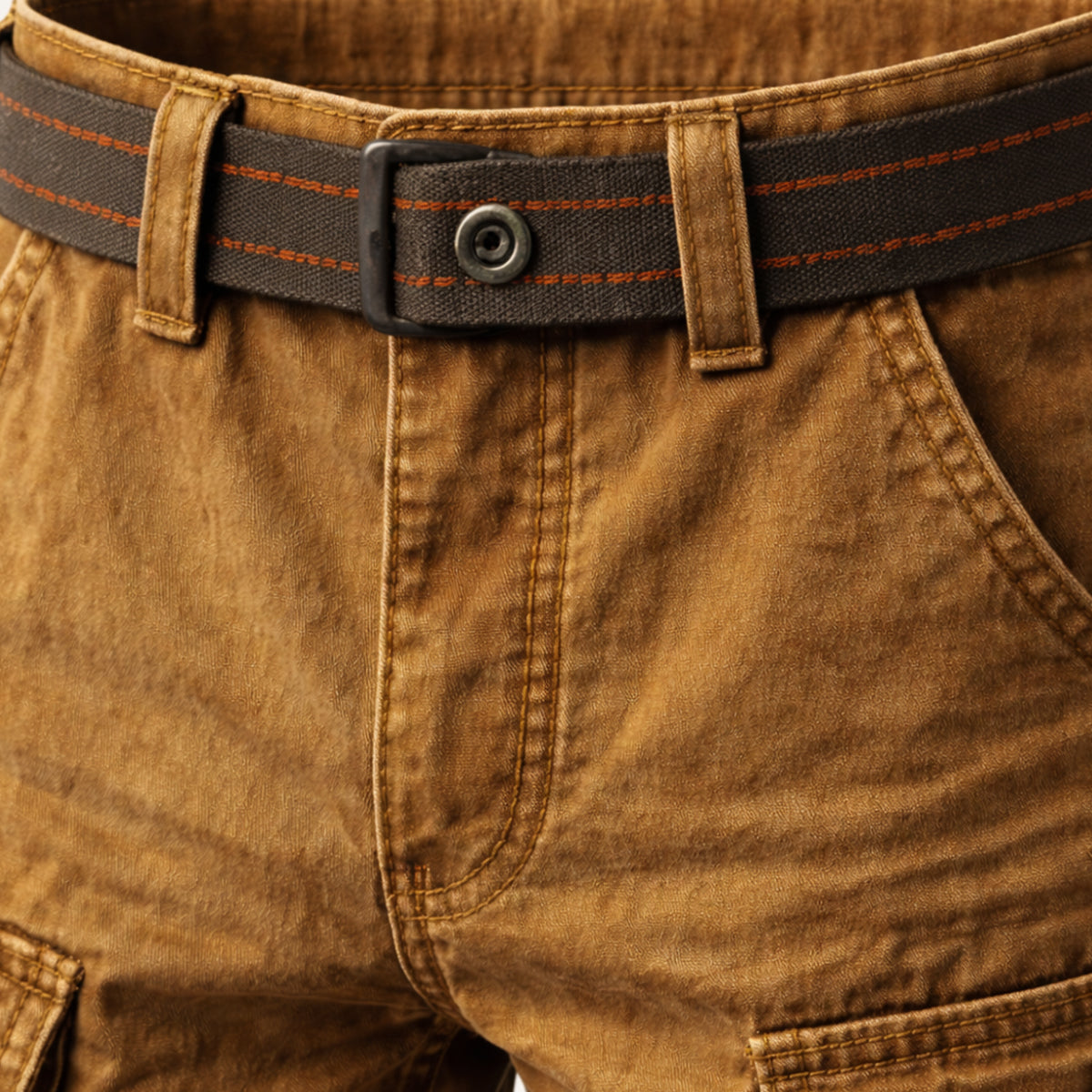 Męskie szorty cargo z paskiem-Shorts for men-Olave