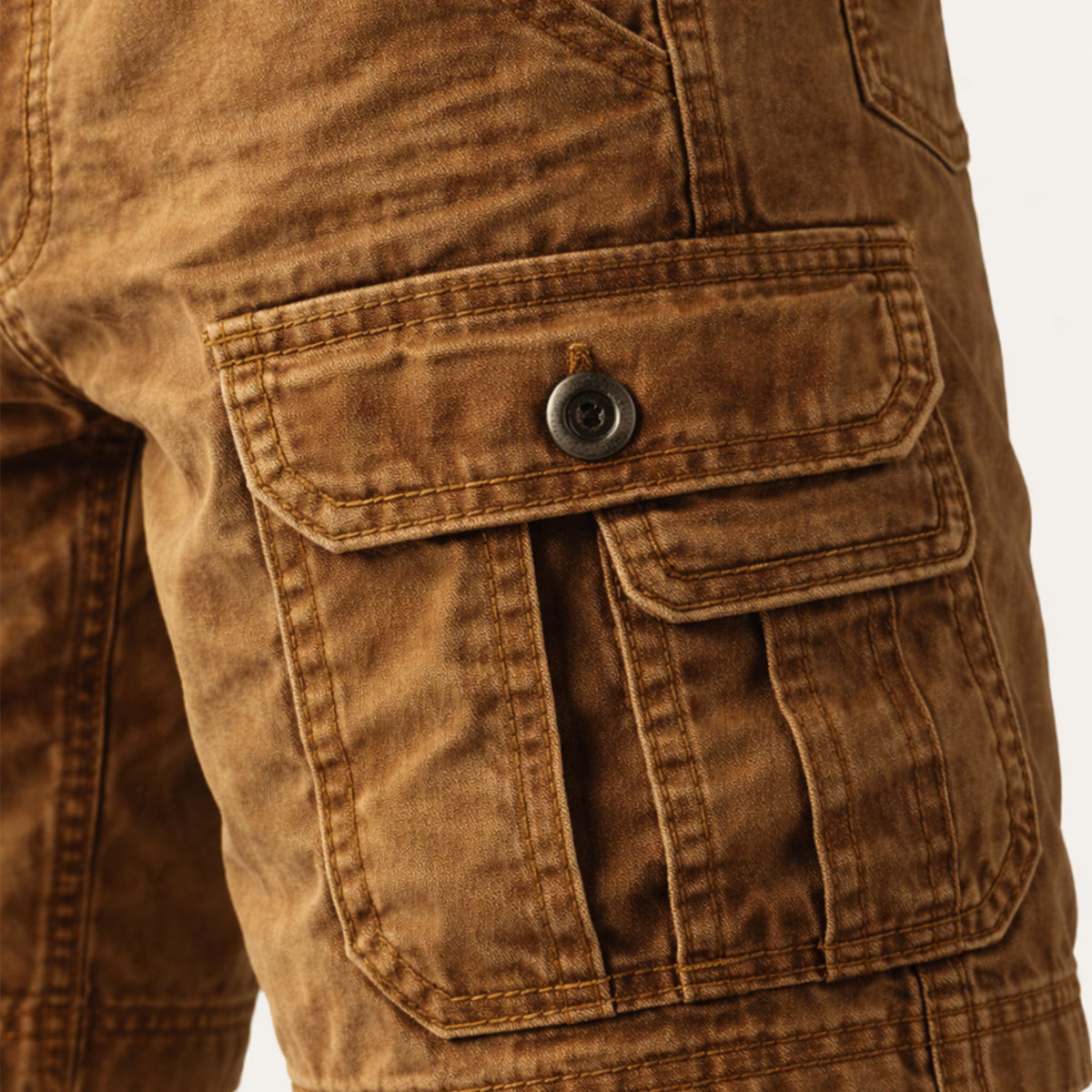 Męskie szorty cargo z paskiem-Shorts for men-Olave