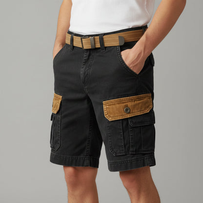 Męskie szorty cargo z paskiem-Shorts for men-Olave